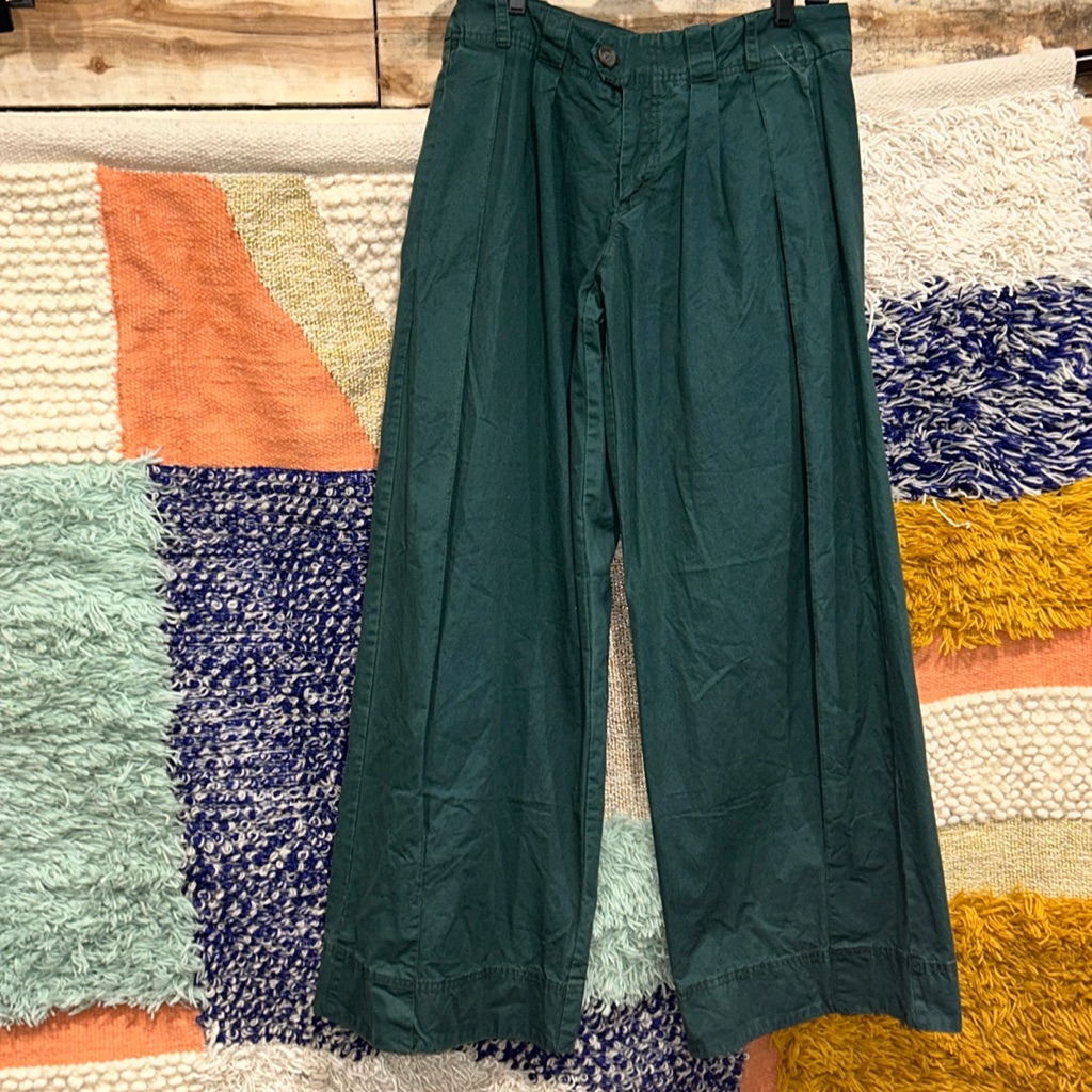 Nwot Free People Wide Leg Pants Size 6 Green Z321